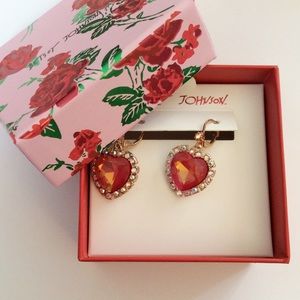 Authentic Betsey Johnson Rhinestone Earrings